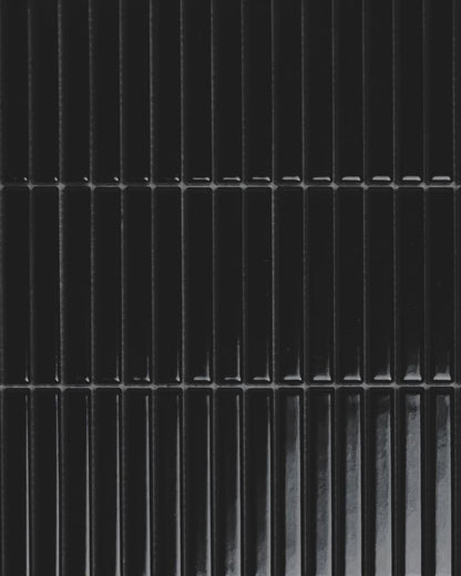 Stick Mosaic Onyx Shadow Black Glazed Porcelain Wall Tile 282 x 294mm