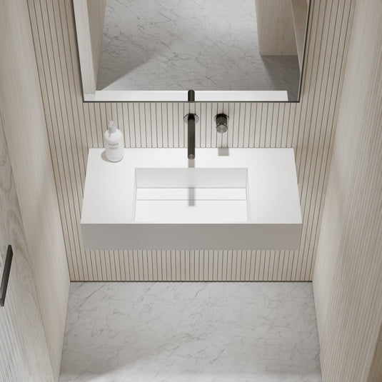 Prisma Wall Hung Stone Basin 800mm