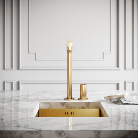Pure Brushed Gold Pull Out Swivel Kitchen Tap