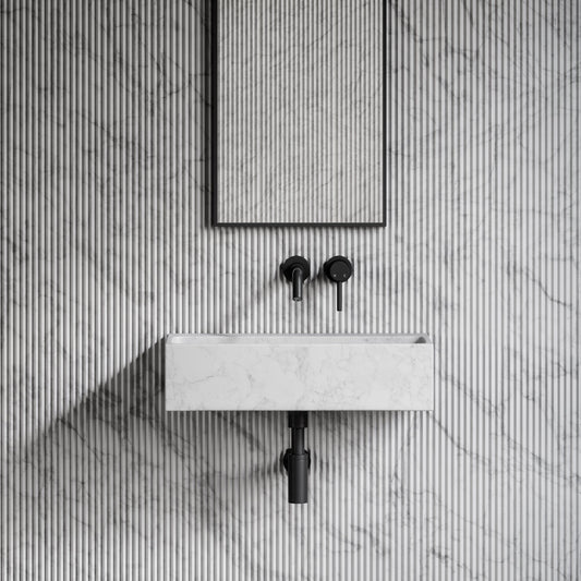 Quadra Carrara Marble Wall Hung Basin 600mm
