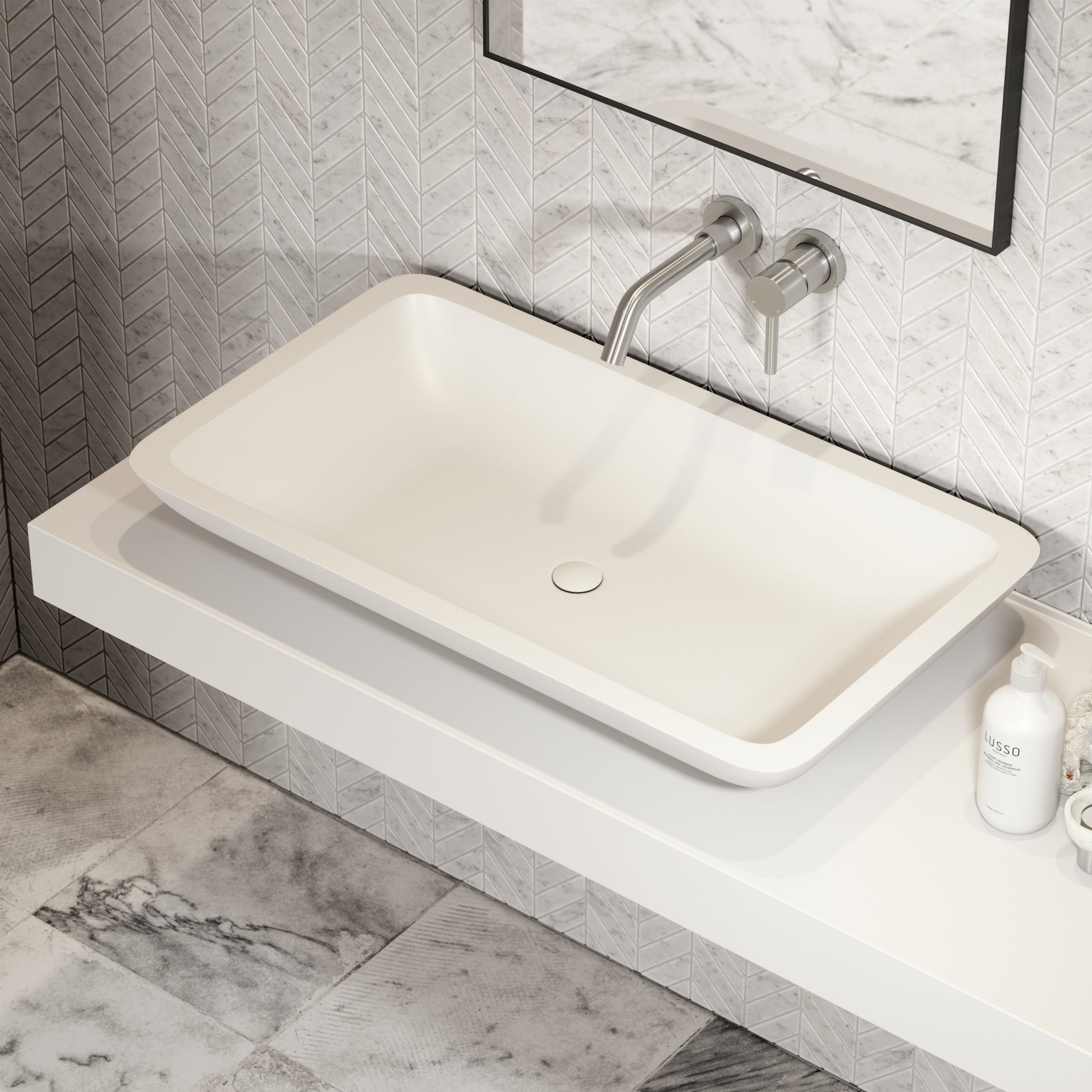 Quadrato Countertop Stone Basin 800mm
