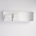 Qube Matte White Stone Curved Storage Box 900mm