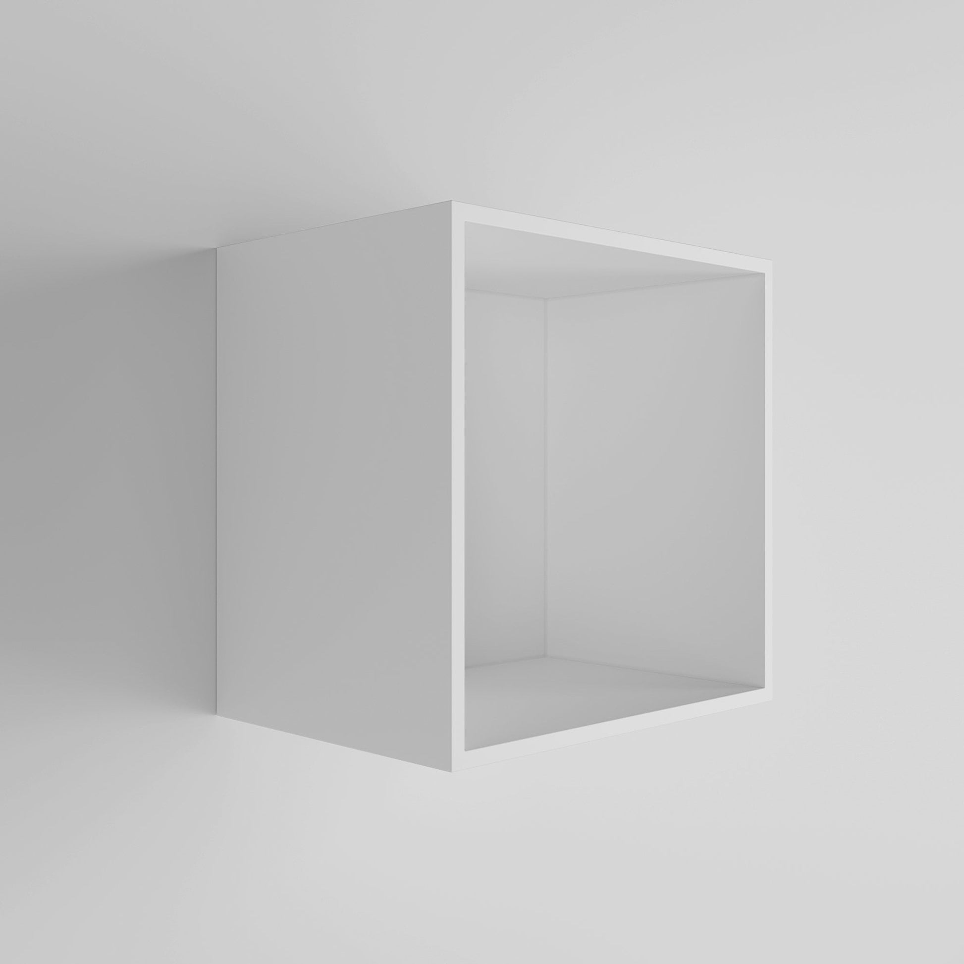 Qube Matte White Stone Square Storage Box 300mm
