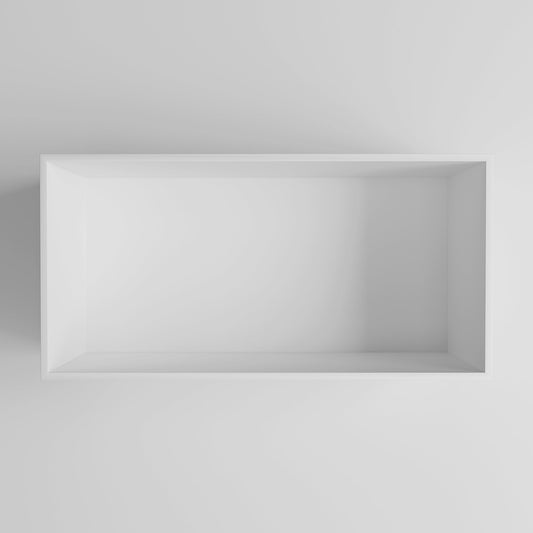 Qube Matte White Stone Square Storage Box 600mm