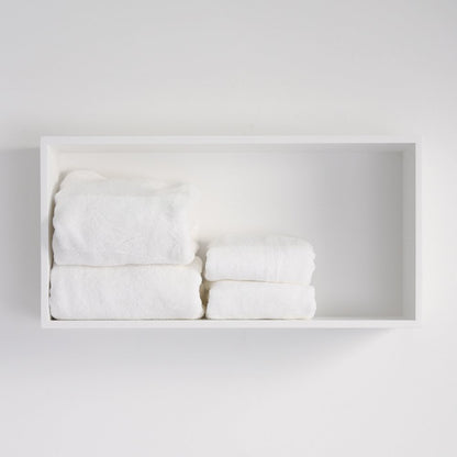 Qube Matte White Stone Square Storage Box 600mm