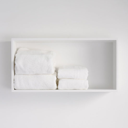 Qube Matte White Stone Square Storage Box 600mm