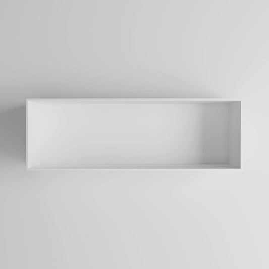 Qube Matte White Stone Square Storage Box 900mm
