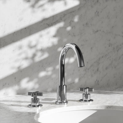 Regal Chrome Crosshead Deck Mounted 3-Hole Basin Mixer Tap