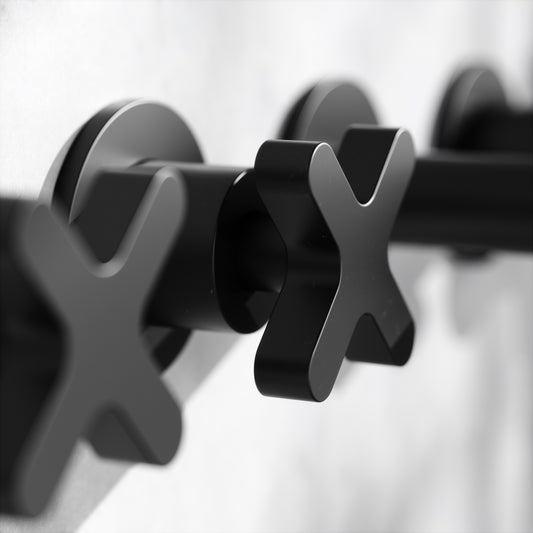 Regal Matte Black Crosshead Wall Mounted Bath Shower Filler Tap