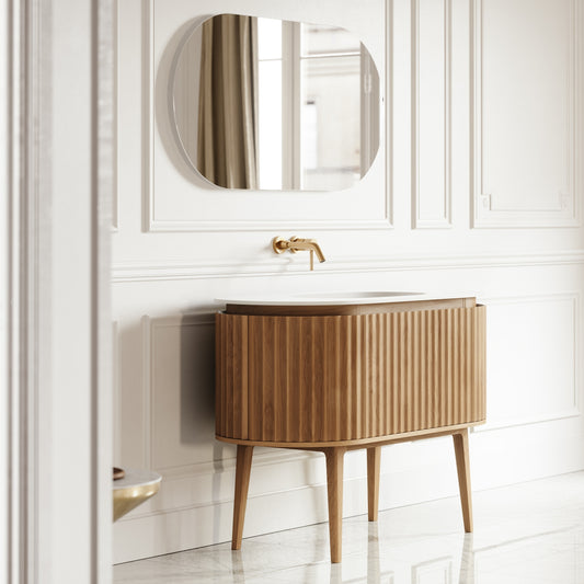 Regent Oak Curved Vanity Unit 1200mm