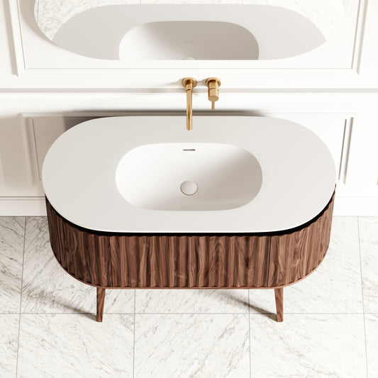 Regent Walnut Curved Vanity Unit 1200mm