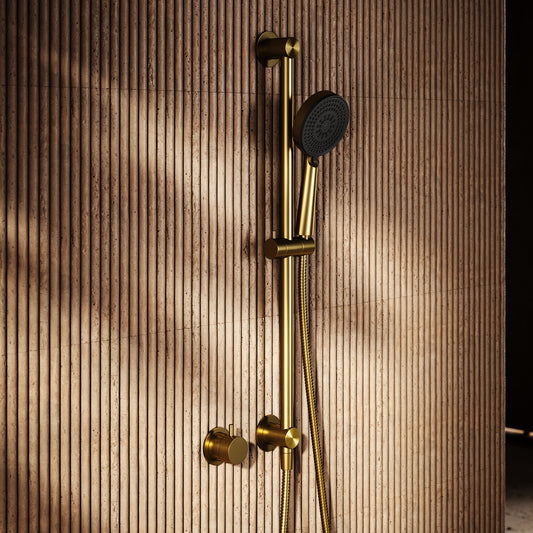 Revive Brushed Gold Shower Riser Kit with Valve