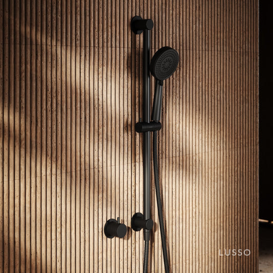 Revive Matte Black Shower Riser Kit with Valve