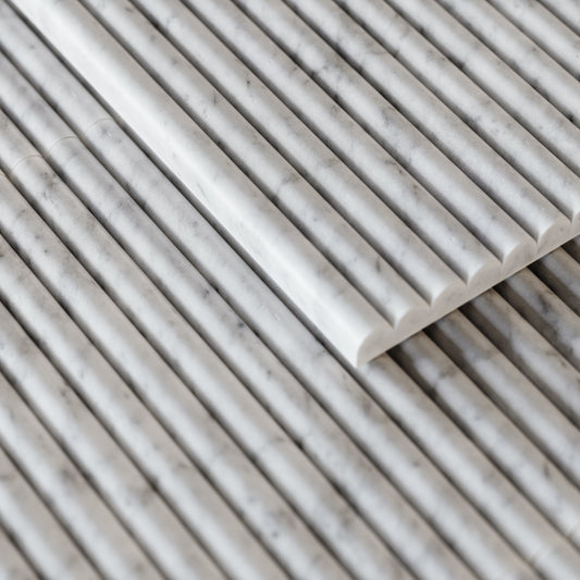 Romano Fluted Carrara Marble Mosaic Wall Tile