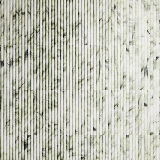 Romano Fluted Jade Green Marble Mosaic Wall Tile
