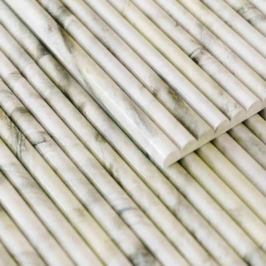 Romano Fluted Jade Green Marble Mosaic Wall Tile