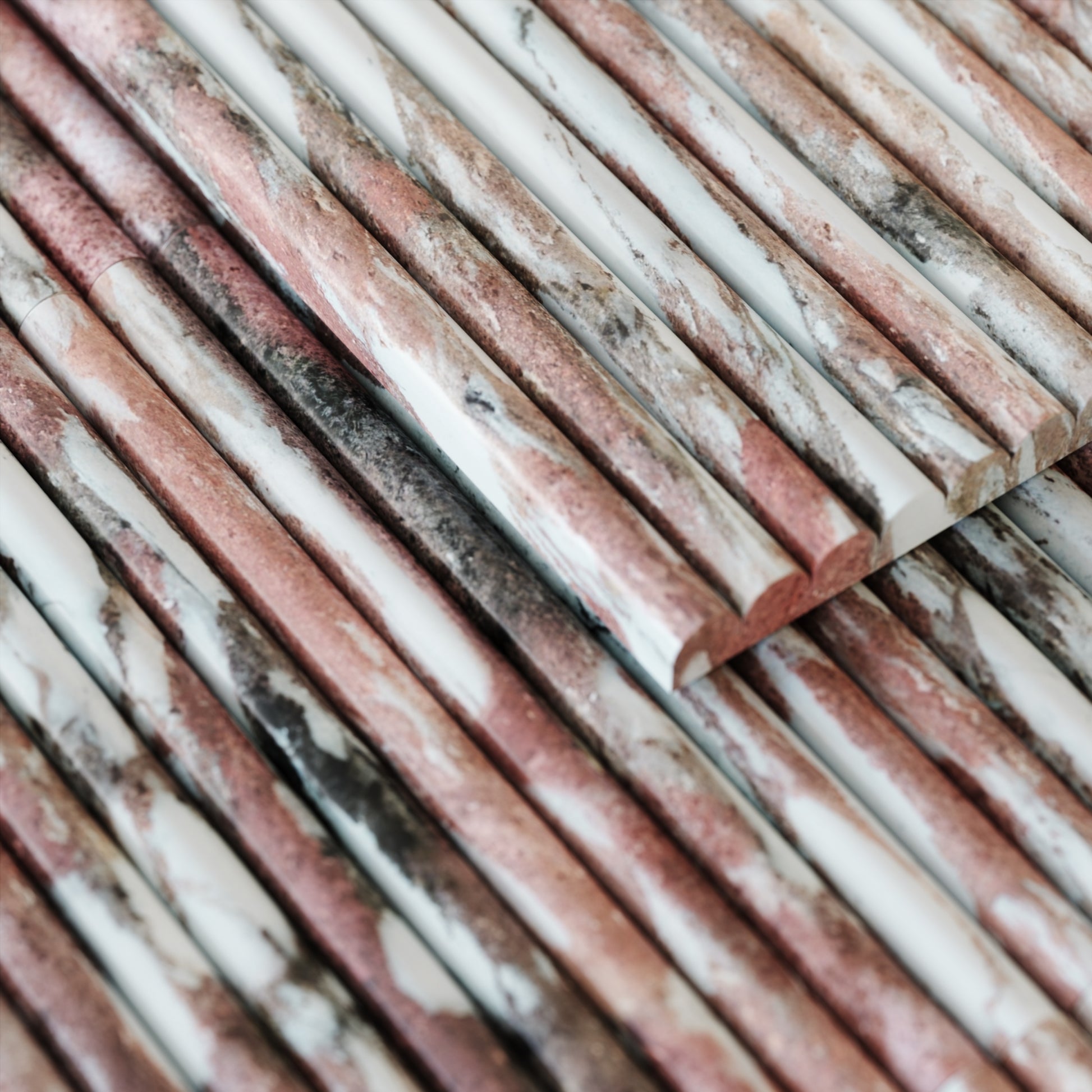 Romano Fluted Rosa Norwegian Marble Mosaic Wall Tile