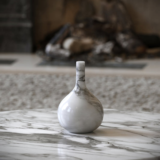 Rosa Arabescato Marble Wine Bottle
