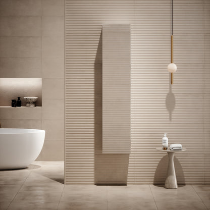 Sense Matte White Bathroom Storage Cabinet with Mirror