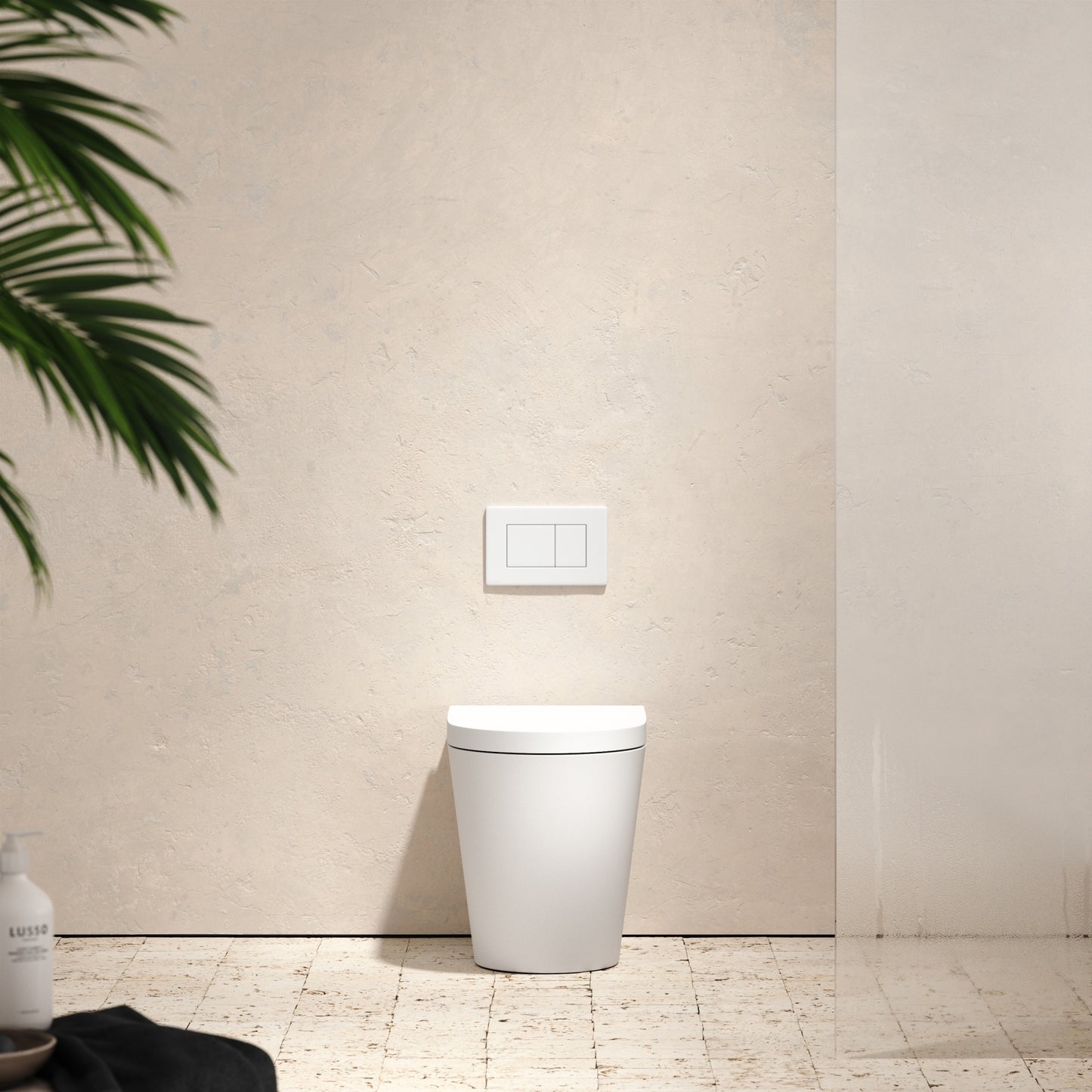 Senza Back To Wall Rimless Toilet with Concealed Cistern and Matte White Flush Plate