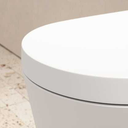 Senza Wall Hung Rimless Toilet with Concealed Cistern Frame and Matte White Flush Plate
