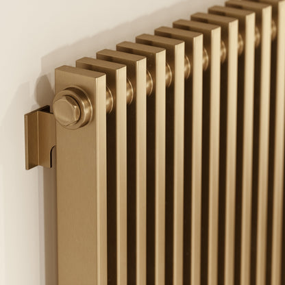 Gold Kitchen Radiator Shadow Brushed Gold Designer Heated Towel Radiator - LUSSO