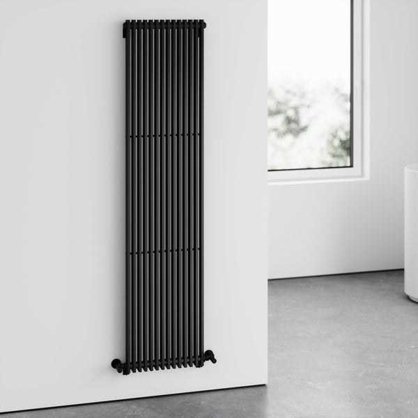 Shadow Matte Black Designer Heated Towel Radiator - LUSSO