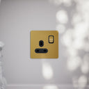 SlimTech Collection Brushed Gold 1 Gang 13A Socket