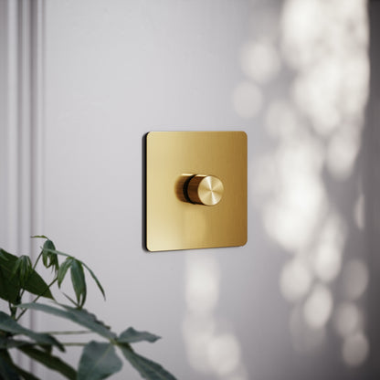 SlimTech Collection Brushed Gold 1 Gang 2 Way Dimmer Switch