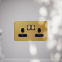 SlimTech Collection Brushed Gold 2 Gang 13A Socket
