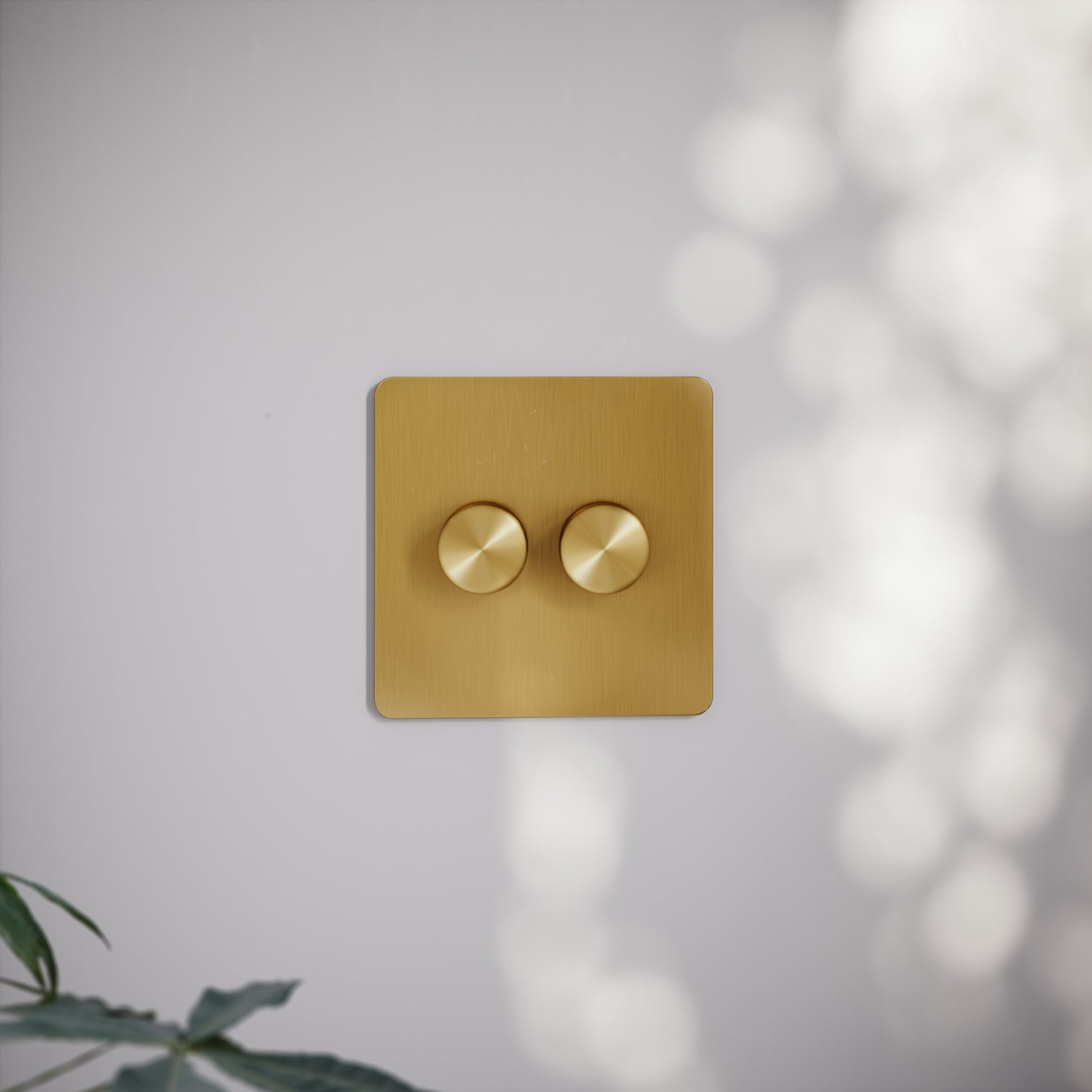 SlimTech Collection Brushed Gold 2 Gang 2 Way Dimmer Switch