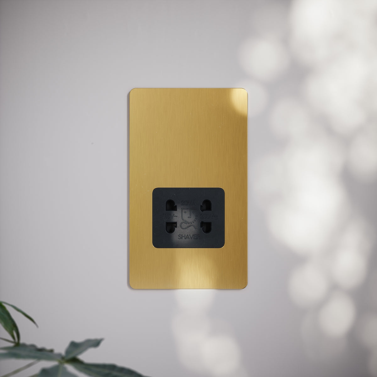 SlimTech Collection Brushed Gold Shaver Socket - LUSSO