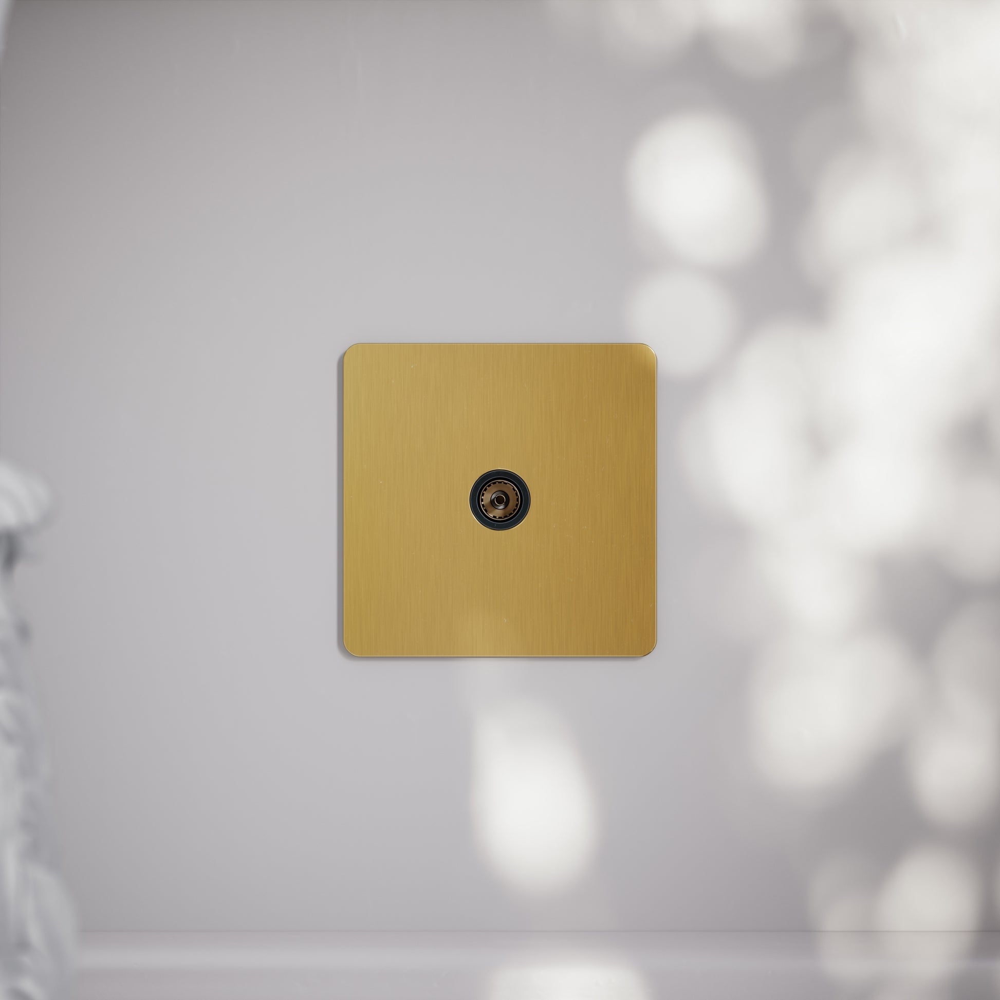 SlimTech Collection Brushed Gold TV Aerial Socket