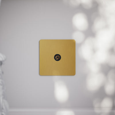 SlimTech Collection Brushed Gold TV Aerial Socket