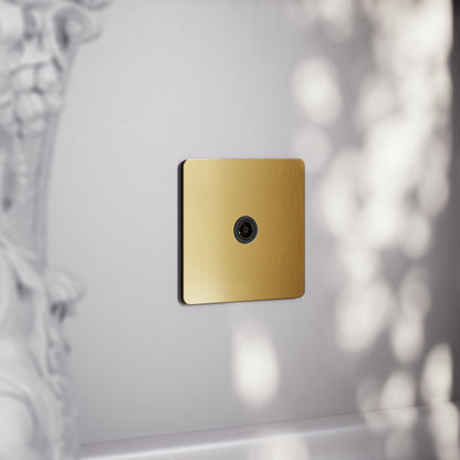 SlimTech Collection Brushed Gold TV Aerial Socket