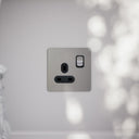 SlimTech Collection Brushed Stainless 1 Gang 13A Socket