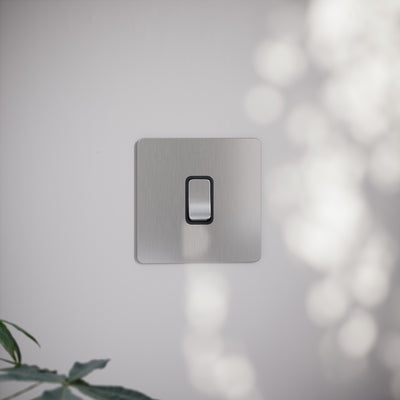 SlimTech Collection Brushed Stainless 1 Gang 2 Way Switch