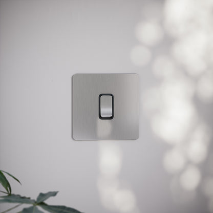 SlimTech Collection Brushed Stainless 1 Gang 2 Way Switch