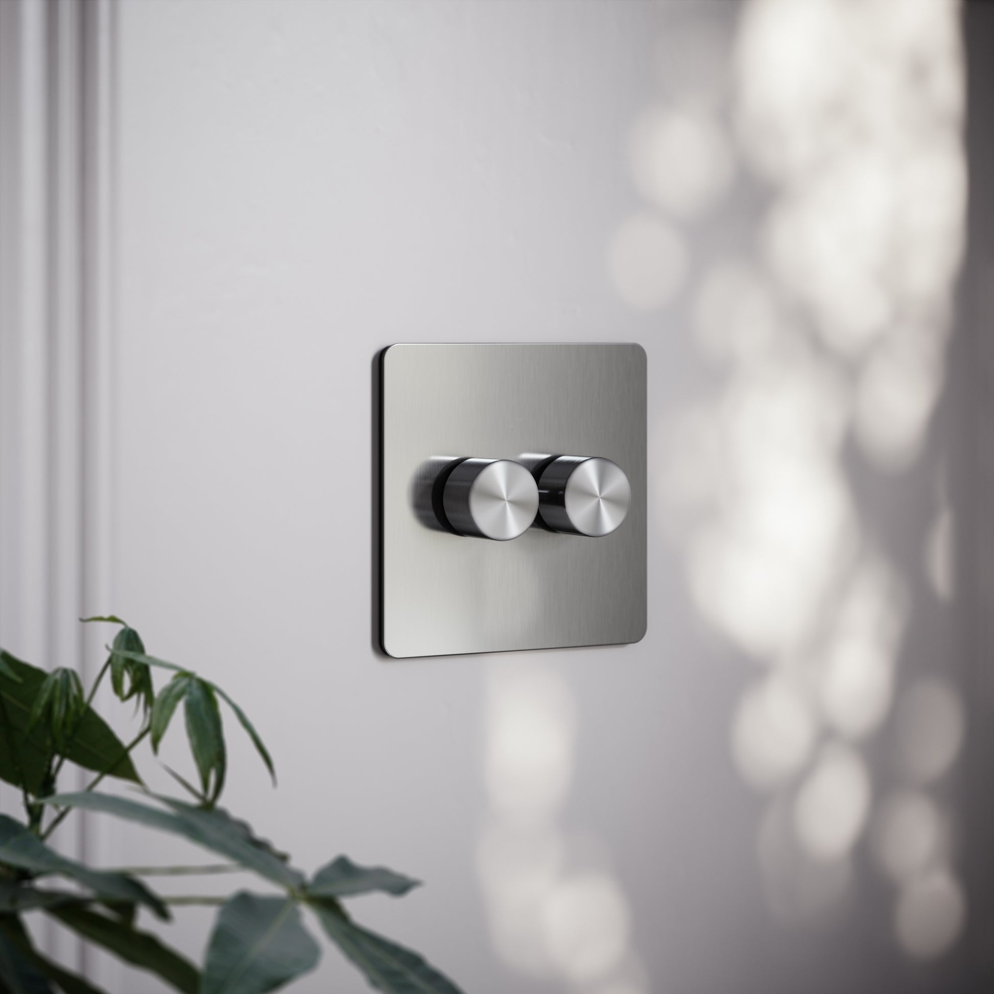 SlimTech Collection Brushed Stainless 2 Gang 2 Way Dimmer Switch