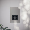 SlimTech Collection Brushed Stainless Shaver Socket