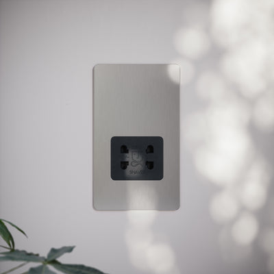 SlimTech Collection Brushed Stainless Shaver Socket
