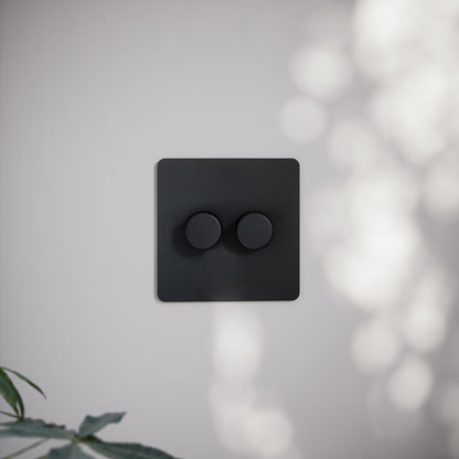SlimTech Collection Matte Black 2 Gang 2 Way Dimmer Switch