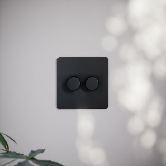 SlimTech Collection Matte Black 2 Gang 2 Way Dimmer Switch