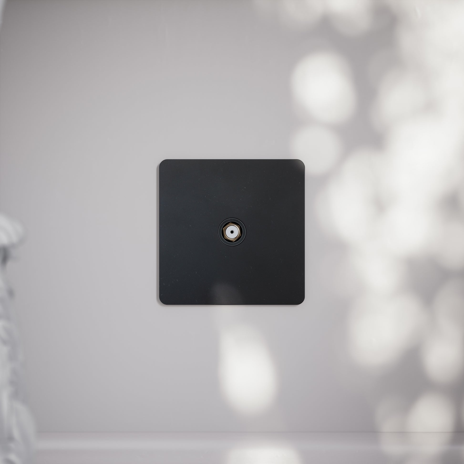 SlimTech Collection Matte Black Satellite Socket