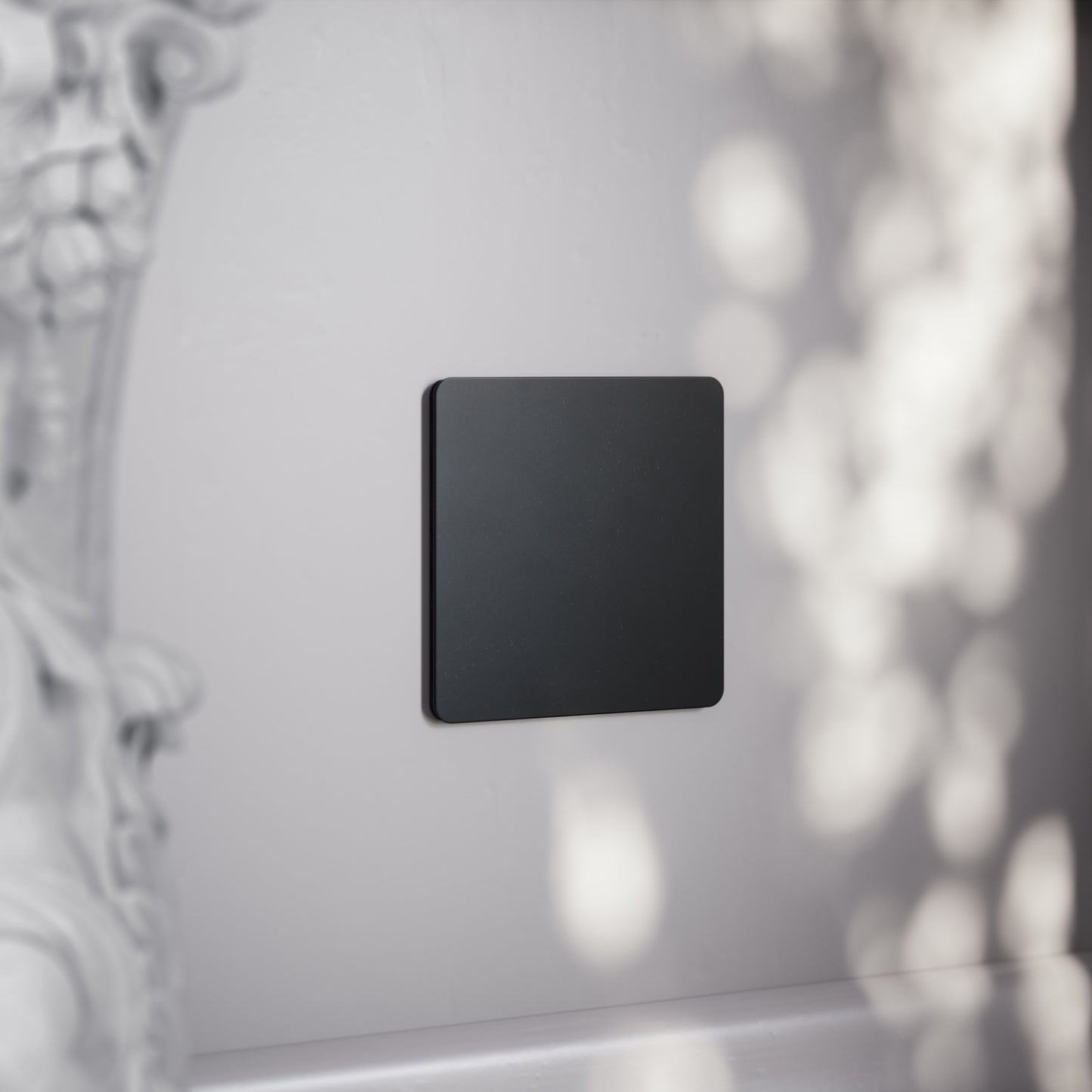 SlimTech Collection Matte Black Single Blank Plate