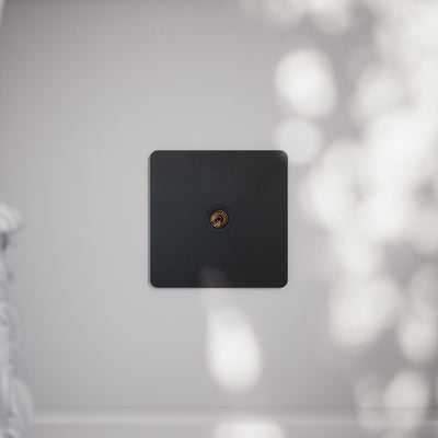 SlimTech Collection Matte Black TV Aerial Socket