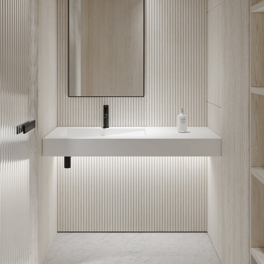 Slope Wall Hung Stone Basin 1200mm (Left)