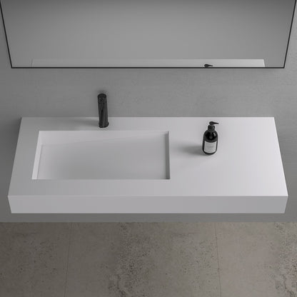 Slope Wall Hung Stone Basin 1200mm (Left)