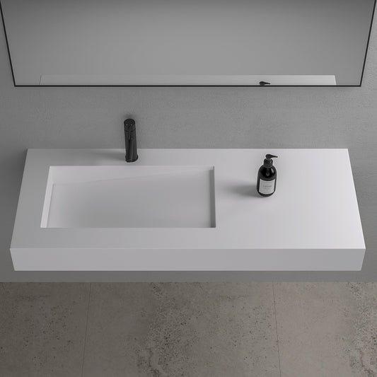 Slope Wall Hung Stone Basin 1200mm (Left)