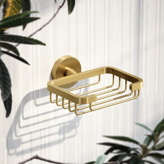 Small Brushed Gold Shower Basket